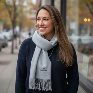 Alpaca Camargo Fringe Neck Peruvian Scarf Shawl Gray Cozy Warm Soft Made in Peru